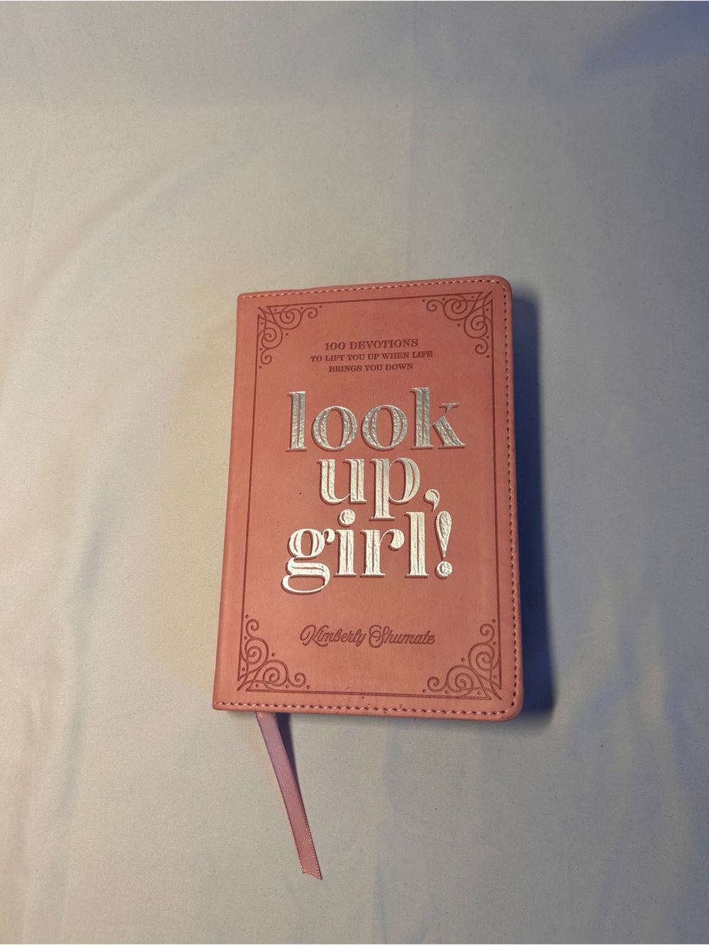 Look Up Girl! 100 Devotions Faux Leather Daily Devotional Pink Christian gift